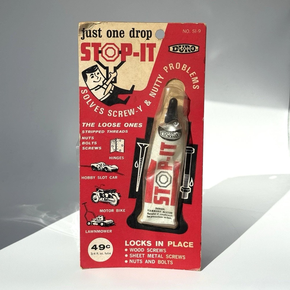 VTG 1966 DuBro‎ STOP-IT Screw Thread Lock Compound NIP ¾ oz – USA Made